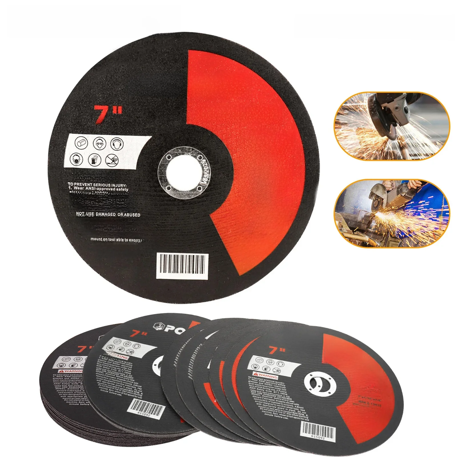 NuoDunco 180mm Resin Cut Off Wheel 7 Inch Metal Cutting Disc Angle Grinder Saw Blade for Metal Stainless Steel Iron PVC Cutting