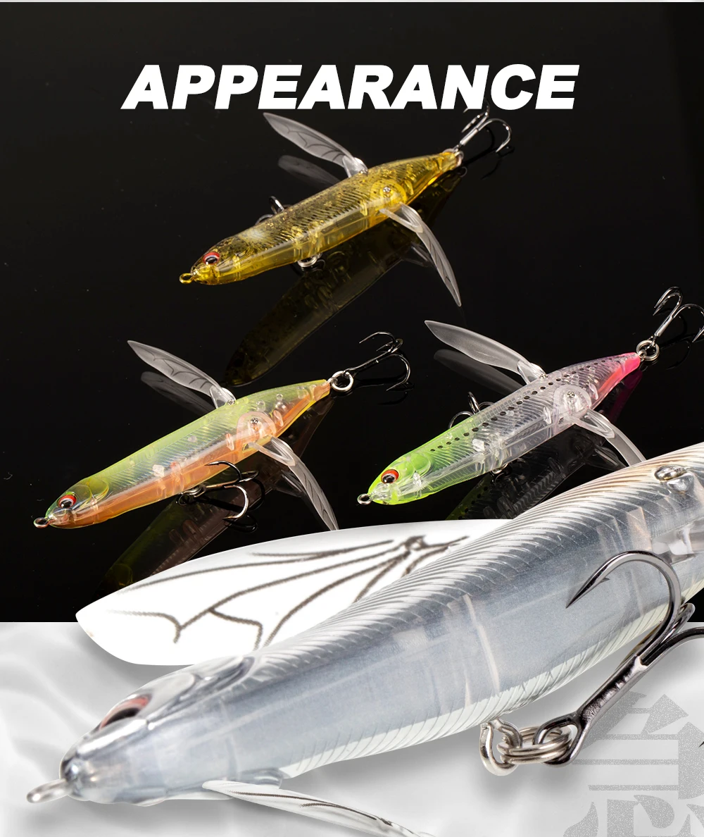 Hunthouse New Dragonfly Crawler Bleistift-Angelköder, 80 mm, 6,5 g, Oberflächen-Popper, schwimmender Topwater-Stickbait, oberflächlicher Buzzbait – Detail 7