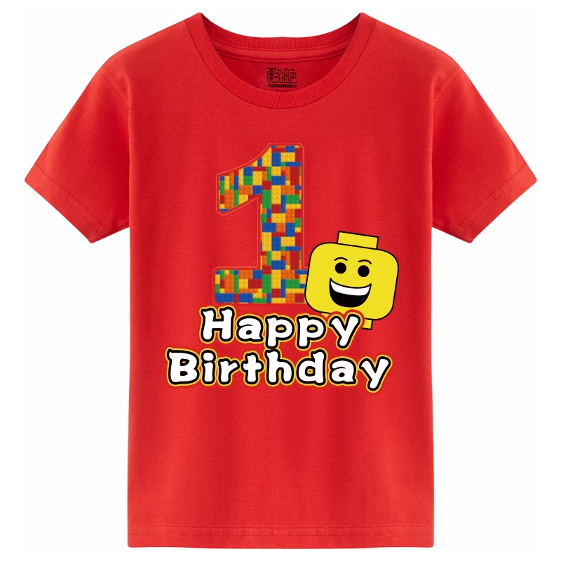 2024 New Summer Children\'s T-shirt Birthday Numbers 1-13 O-Neck 100 Cotton Kids Tee Shirts Cute Casual Top For Boys and Girls