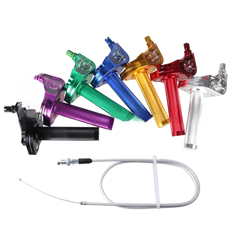 AliExpress NONE 22mm Universal M10*1.5 CNC Aluminum Accelerator Throttle Twist Grips Handlebars Cable For Motorcycle Moped Scooter ATV Quad Bike