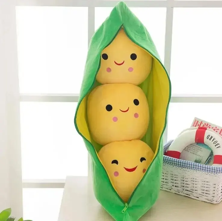 25 ซม.เด็กน่ารักเด็ก Plush Peas Filled โรงงานตุ๊กตาของเล่นเด็ก Kawaii คุณภาพ Pea-รูปหมอนของเล่นเด็กผู้หญิงของขวัญ