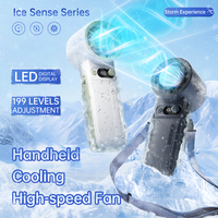 Portable Handheld Turbo Fan Strong Wind 199 Gear Wind speed LED Digital Display Adjustable Portable Outdoor Handheld 8000mAh
