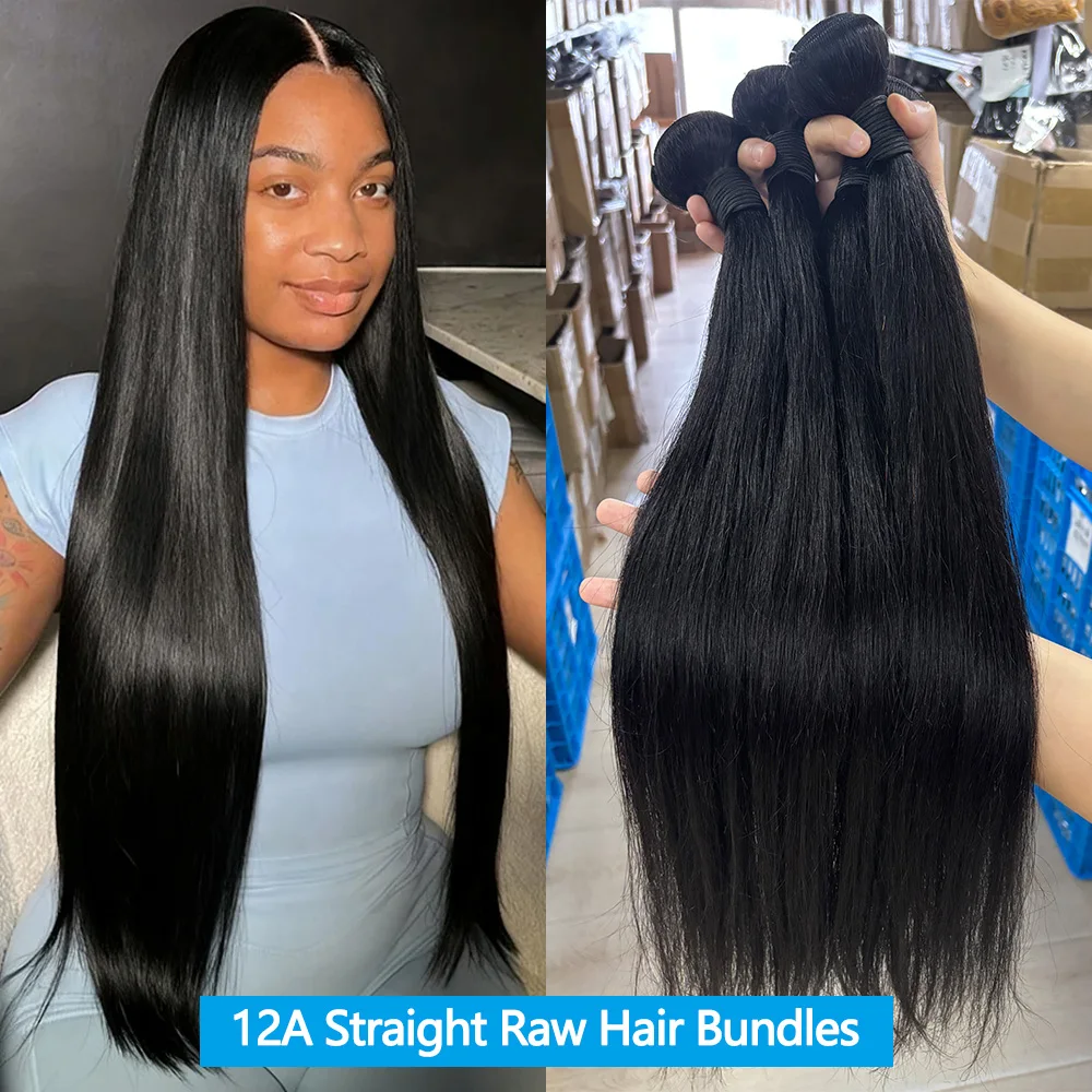 26 pouces tissage cheveux humains brésilien cheveux bruts armure 12A meche cheveux à tresser 100% Human Hair Extensions cheveux