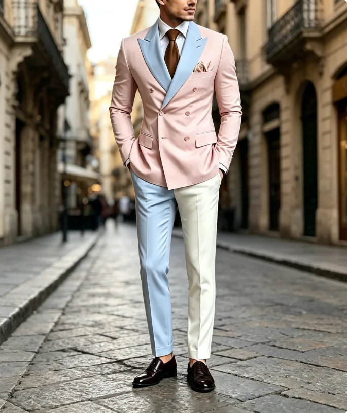 Fashionable Single-Breasted Men's Suit Set For Wedding Formal Business 2PCS Men's Suit Set Including Jacket Vest Pants Customize
