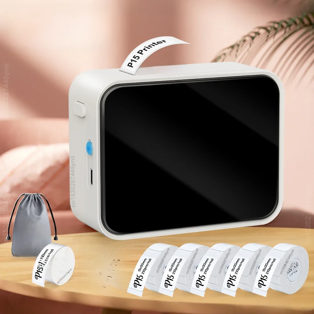 Bezprzewodowa drukarka etykiet P15 Przenośna Bluetooth Termiczna Drukarka Etykiet Ręczna Mini Maszyna z Taśmą Samoprzylepną do Etykiet Do Użytku Domowego i Biurowego — zdjęcie 2