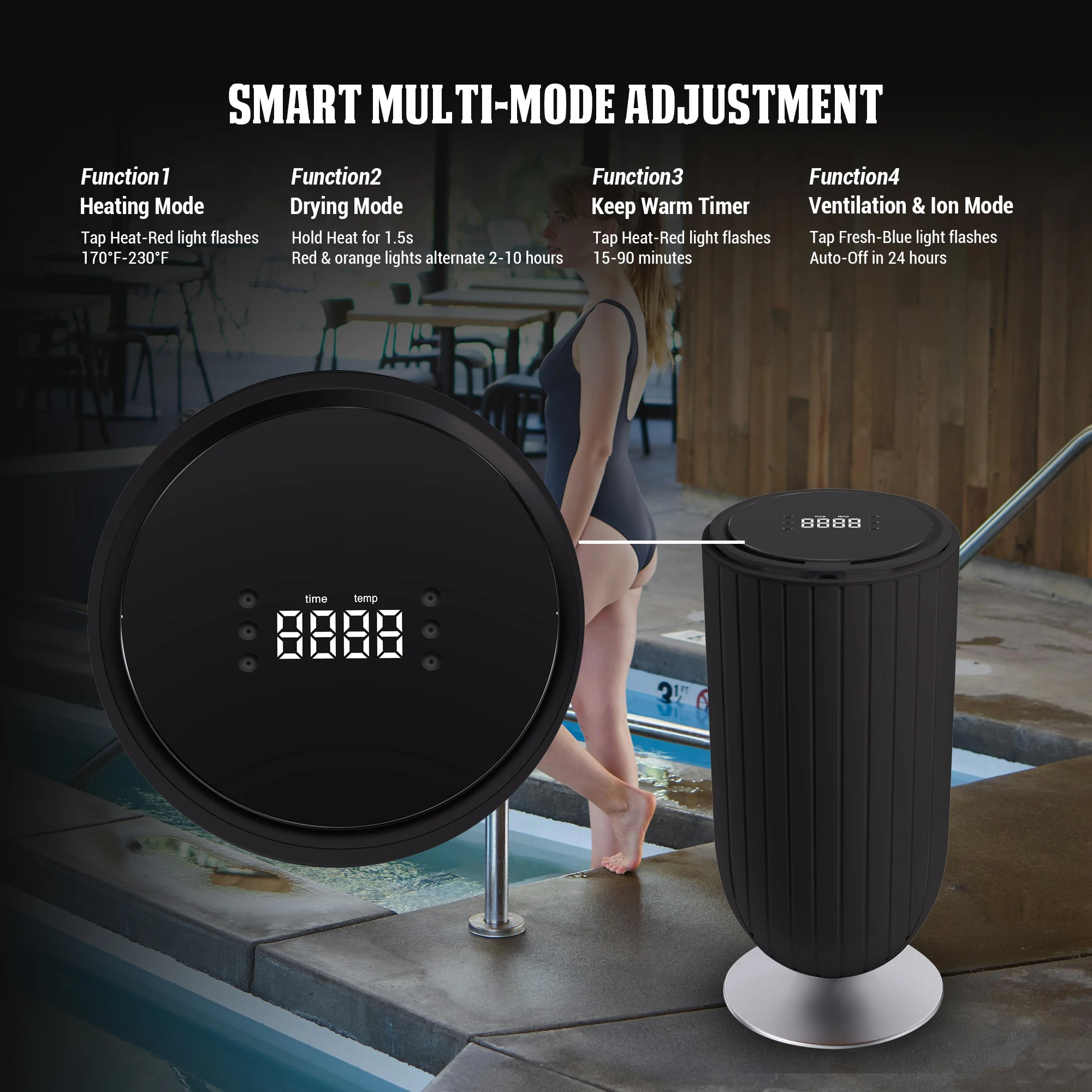 Phantomgogo aquecedores de toalhas elétricos para banheiro aquecedor de toalhas balde cobertor aquecedores para casa roupões aquecedor 27l grande