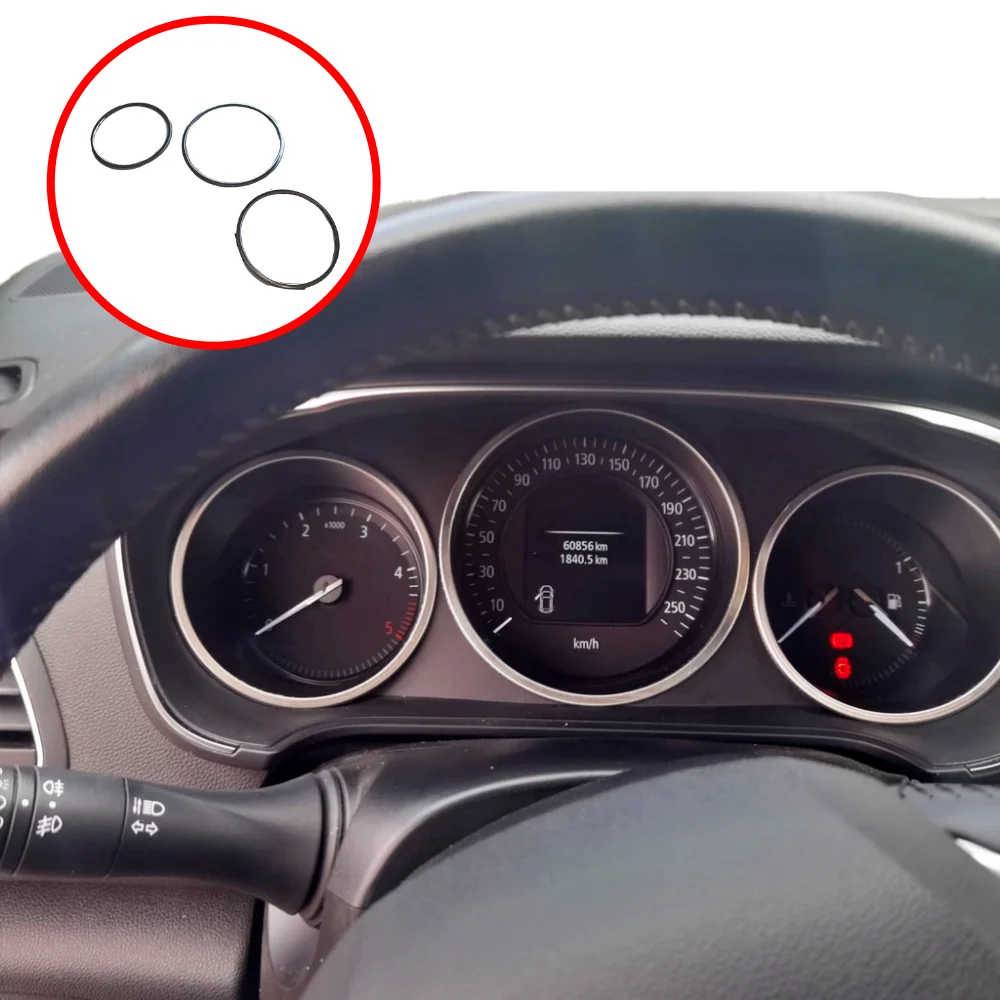 Chrome Speedometer for Megane 4 Gauge Dial Rings Trim Interior Accessories for Megane 4 Stainless Steel Sticker 2016-2022