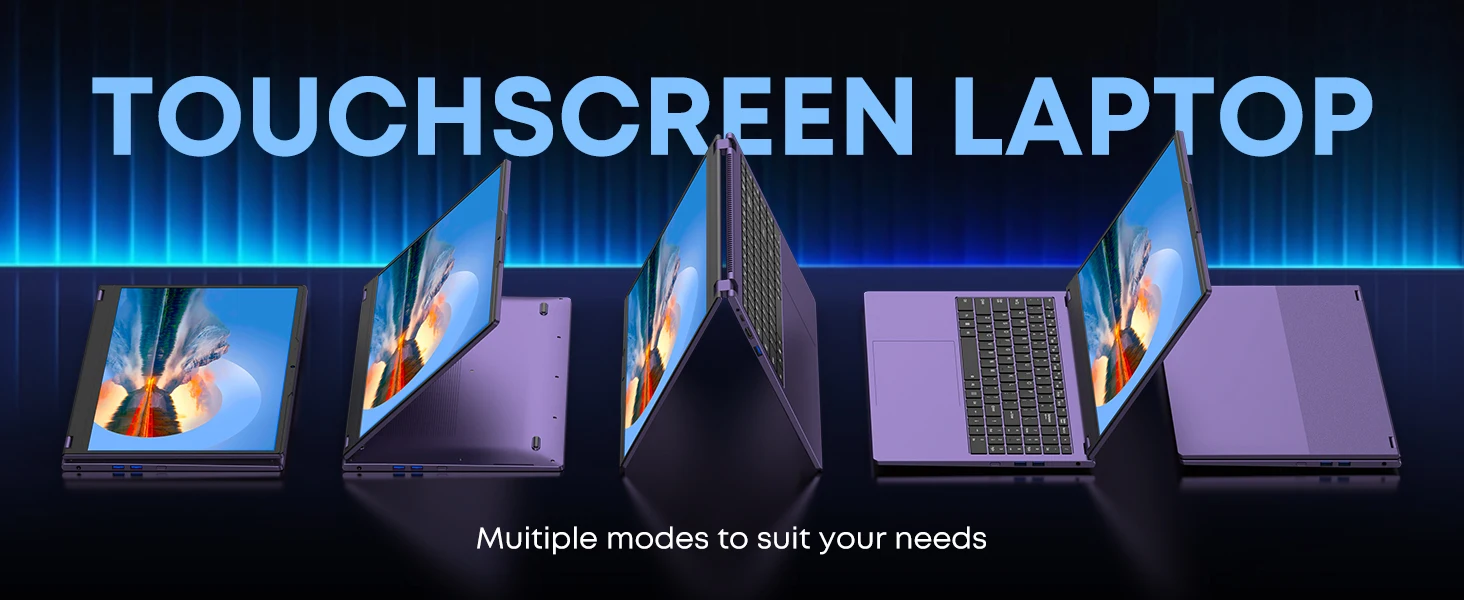 HYPERSTRIX 15.6 Inch 2-in-1 Touchscreen Laptop, 360° Flip Convertible Notebook, Core M3-8100Y, 16GB RAM 512GB SSD, FHD IPS Display, WiFi 5, BT 5.1, Lightweight Computer for Work, Study & Travel