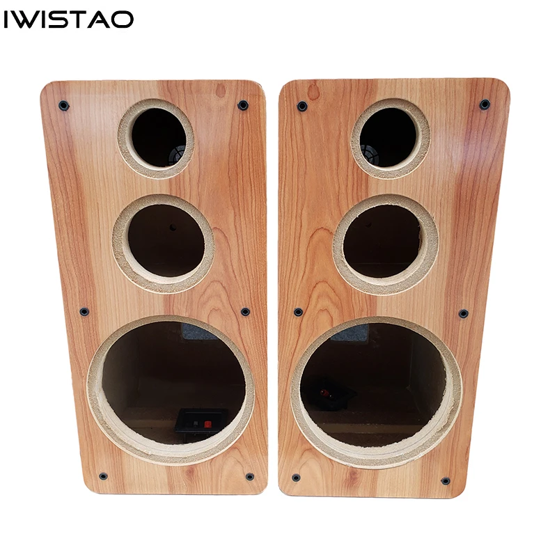 IWISTAO, estantería de 10 pulgadas, 3 vías, gabinete de altavoz vacío, 1 pieza, tablero de alta densidad de 18mm, chapa de madera de abedul natural, volumen 45L, HIFI