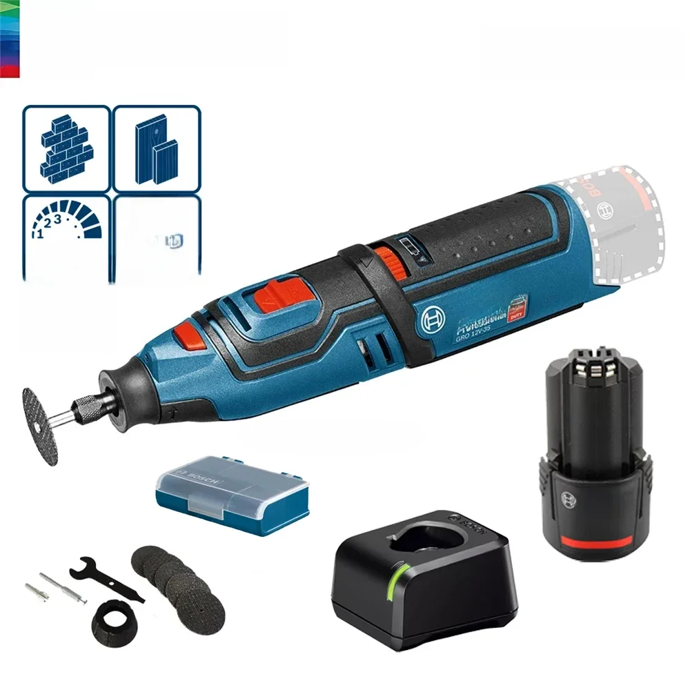 Bosch GRO 12V-35 Akku-Schleifmaschine, 12 V, elektrisches rotierendes Mehrzweckwerkzeug zum