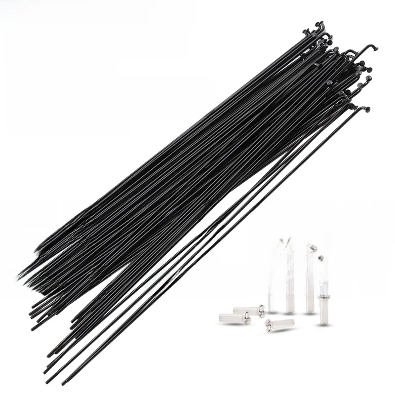 AliExpress SMLLOW 18pcs stainless steel Mountain/Road Bike 14G Spokes Black Colour Bicycle steel spokes