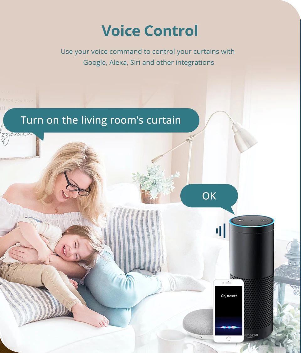 Zemismart Zigbee Smart Electric Curtain Robot Vorhangmotor für Roman Rod I Type U Type Track Work mit TUYA Alexa Google Home – Detail 5