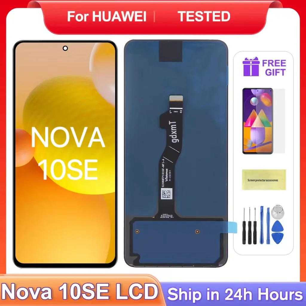 

6.67" Original OLED For Huawei nova 10 SE LCD Display Touch Screen Digititizer Assembly For Huawei nova 10SE BNE-LX1 BNE-LX3 LCD