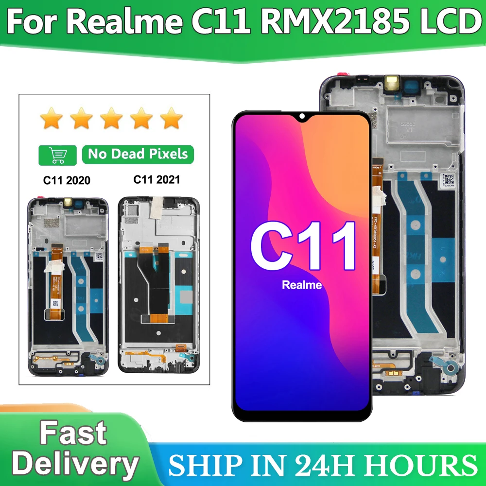 6.5 inch LCD For Realme C11 RMX2185 LCD Display With Frame Digitizer Assembly Touch Screen Replac for OPPO Realme C11 C 11 LCD