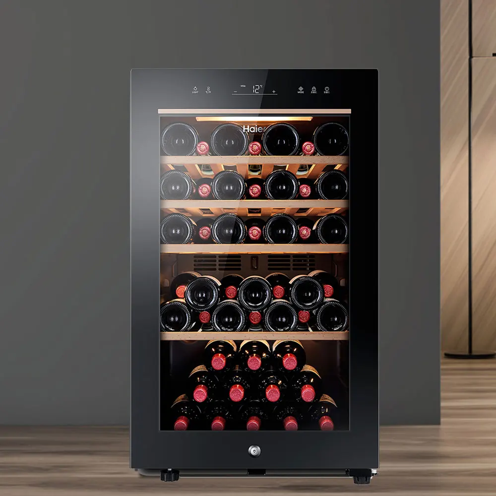 Haier wine cellar refrigerator 49 bottles HWC120MNB automatic humidity control _ door-to-door installation