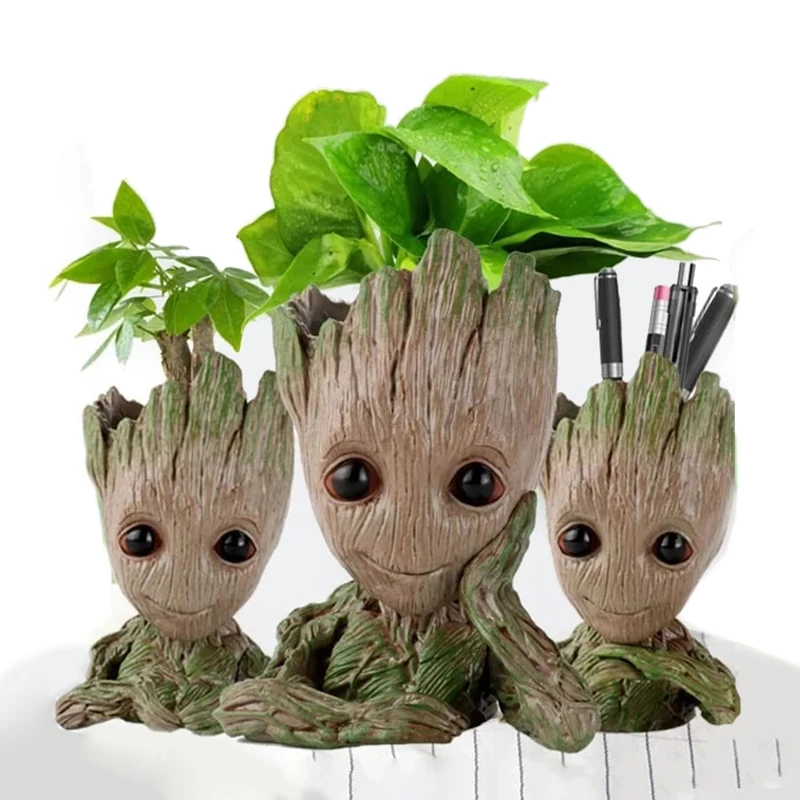 Popular Groot Flower Pot Plants Basin Home Office Decoration Figurines Handmade Miniature Model Action Figure Tree Man Ornament