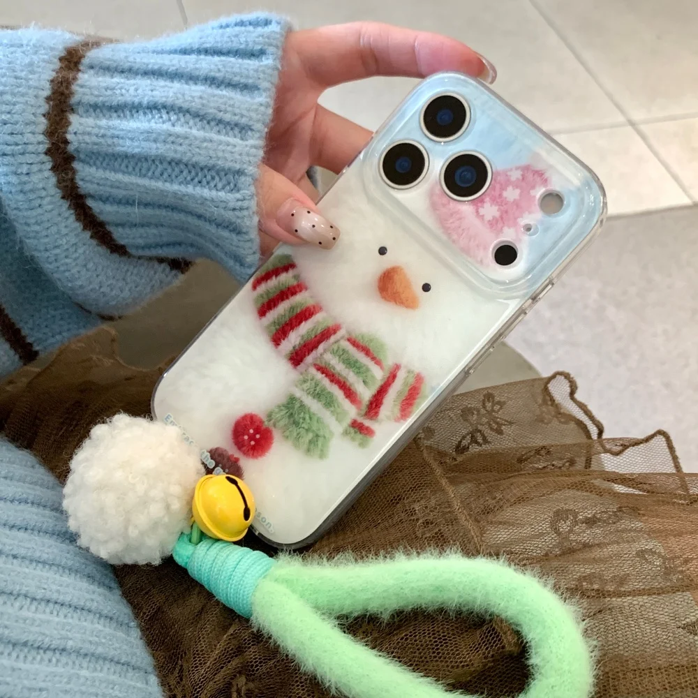 

Cute Christmas snowman mobile phone case, suitable for iphone 14/15/16/17ProMax,fundans17Pro simple and cute new protective case