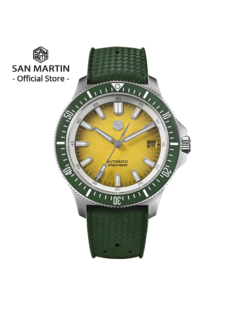 San Martin 40mm oryginalny Design seria owocowa zegarek nurkowy NH35 automatyczne mechaniczne męskie zegarki…