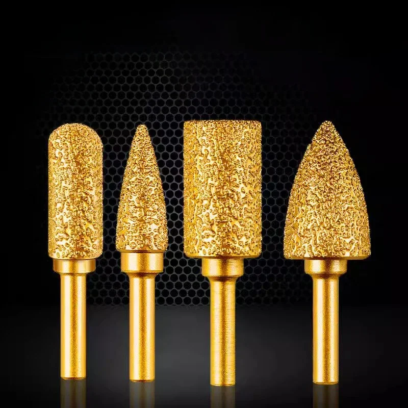 LIDIAO tête de meulage diamant tige de 6mm lime rotative fer acier bavure polonais peu pour verre acier inoxydable pierre outil rotatif