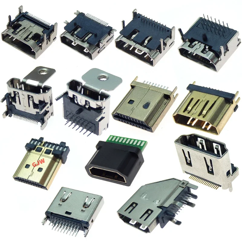 10 SZT. Złącze HDMI Kompatybilne z Interfejsem HD SMD 19 Pin 19P Pionowe Proste Kątowe Gniazdo HDMI Montowane Powierzchniowo na Płytce PCB — zdjęcie 2
