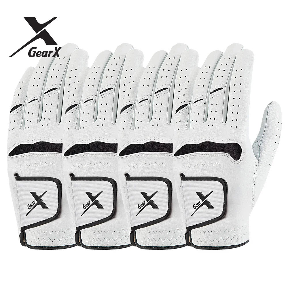 Gear X golf gloves all-skin male left hand wear white Four