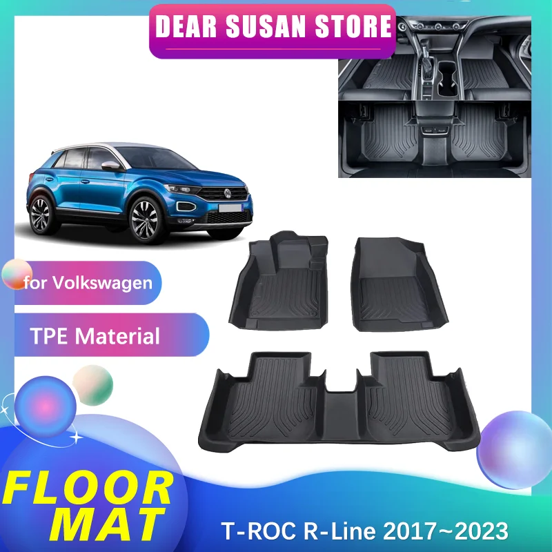 

Car Floor Mat for Volkswagen VW T-ROC R-Line 2017~2023 2018 2019 Foot Parts TPE Liner Carpet Pad Custom Cover Rug Accessories