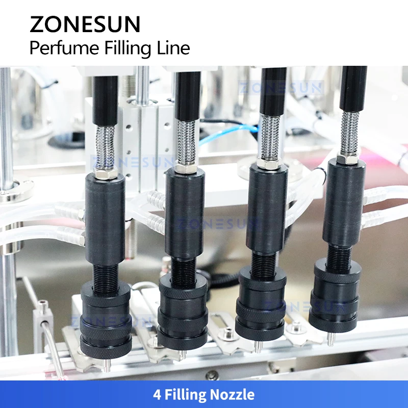 ZONESUN ZS-FAL180X11 Linea di produzione di tappatura per riempimento di bottiglie di profumo Attrezzatura per riempimento di liquidi cosmetici