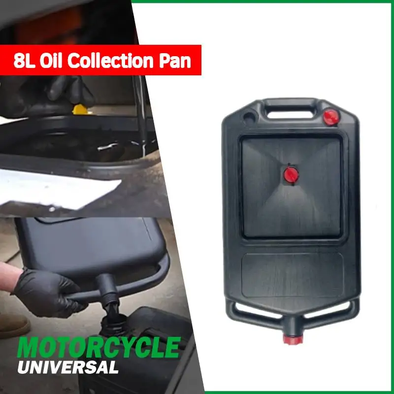 Oil Drain Pan 8L Oil Collection Pan with Cap Container for Mechanics, Garage, Workshop Low-Profile Oil Receiver Oil Tray Tool