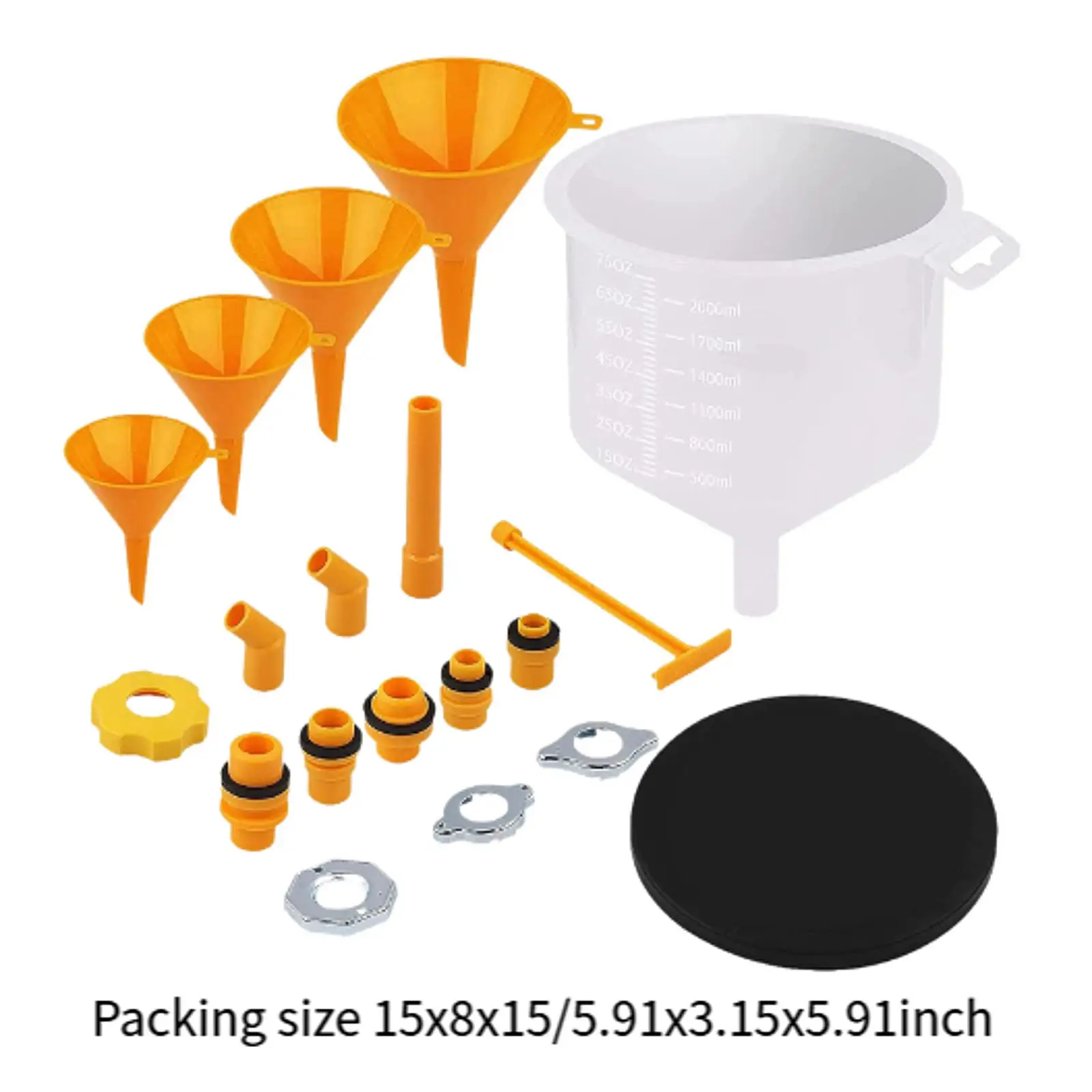 19pcs Generic Leakproof Coolant Funnel Set Vehicle Sturdy Radiator Bleeder Set Coolant Refilling Funnel Coolant Filling Funnel