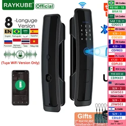 2023 NEW RAYKUBE U1 Tuya Wifi Smart Door Lock TT Lock Fingerprint Lock Auto Electronic Bio-metric Digital Lock for Smart Home