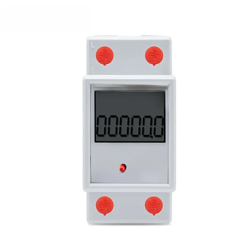 Cyfrowy wyświetlacz LCD Miernik zużycia energii Jednofazowy miernik energii Wattomierz kWh 230 V AC 50 Hz 60A Elektryczna szyna Din — zdjęcie 2