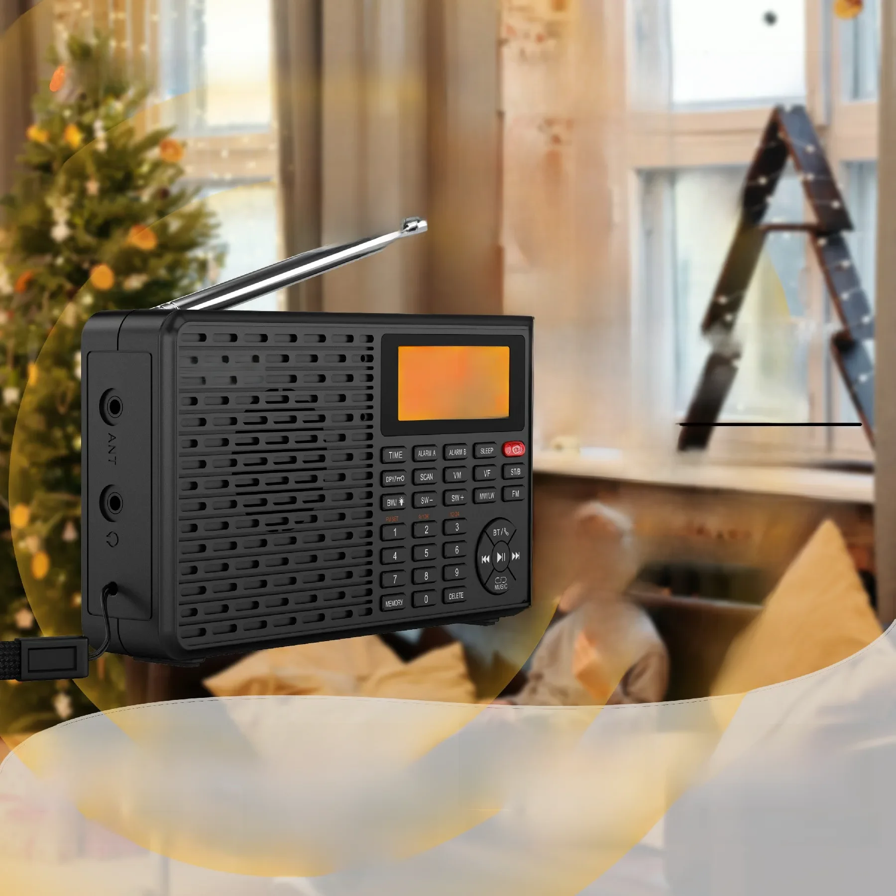 XHDATA D-109 Stereo digitale draagbare radio AM SW MW FM-radio Bluetooth-compatibele multifunctionele radio Ondersteuning TF-kaartspeler - afbeelding 2