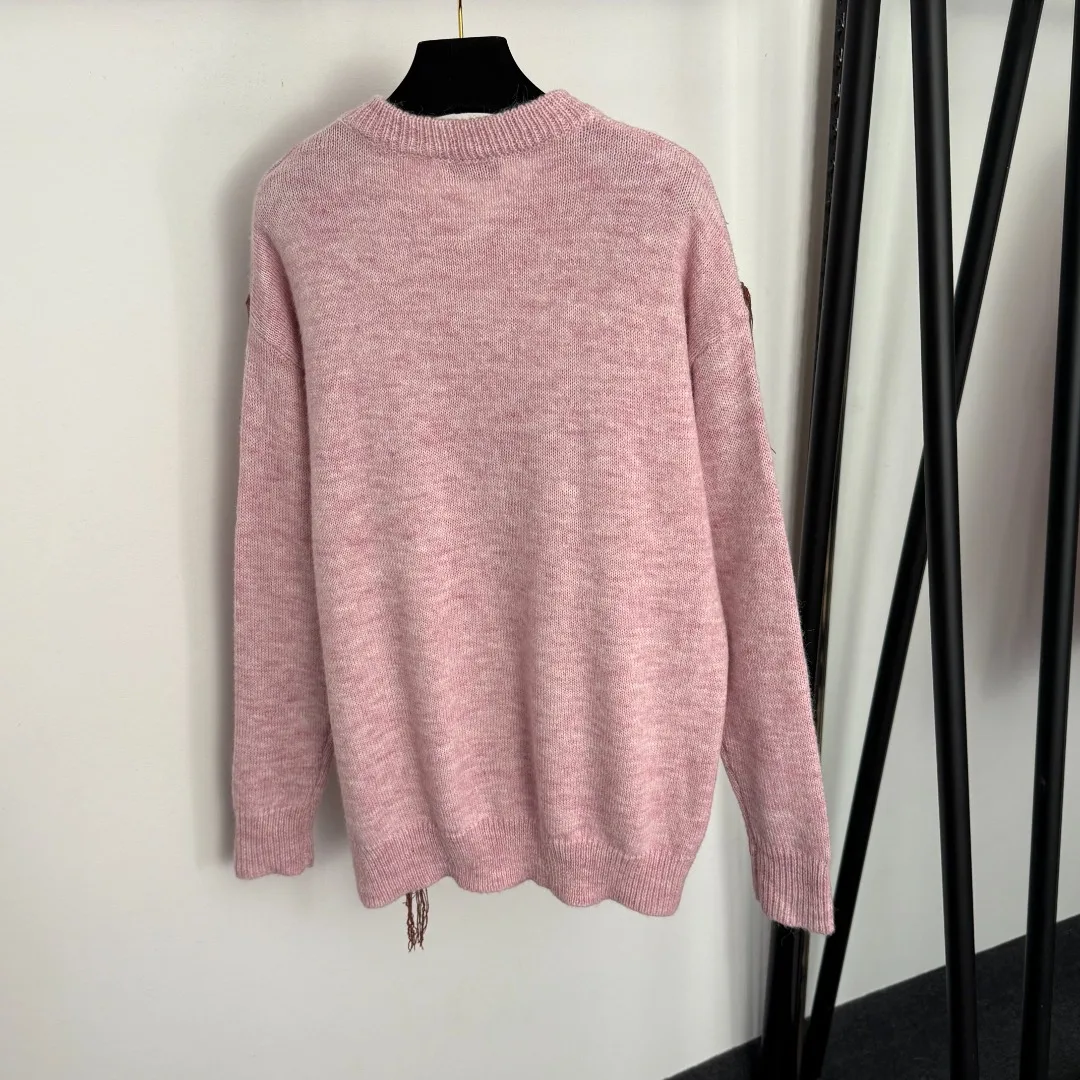 

25 Autumn/Winter New Round Neck Knitted Sweater Trendy Embroidered Long Sleeve Knitted Sweater