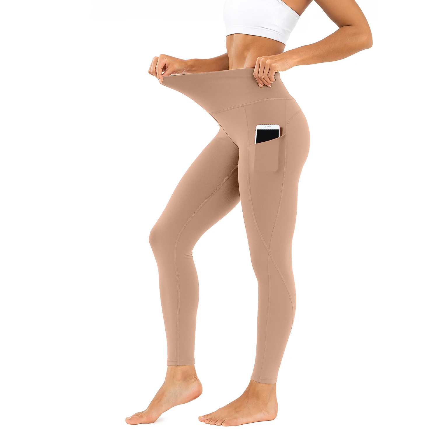 

Lux Decor Collection Leggings for Women with Pockets - Soft, High Waisted Tummy Control -Yoga Pants for Workout Gym Running