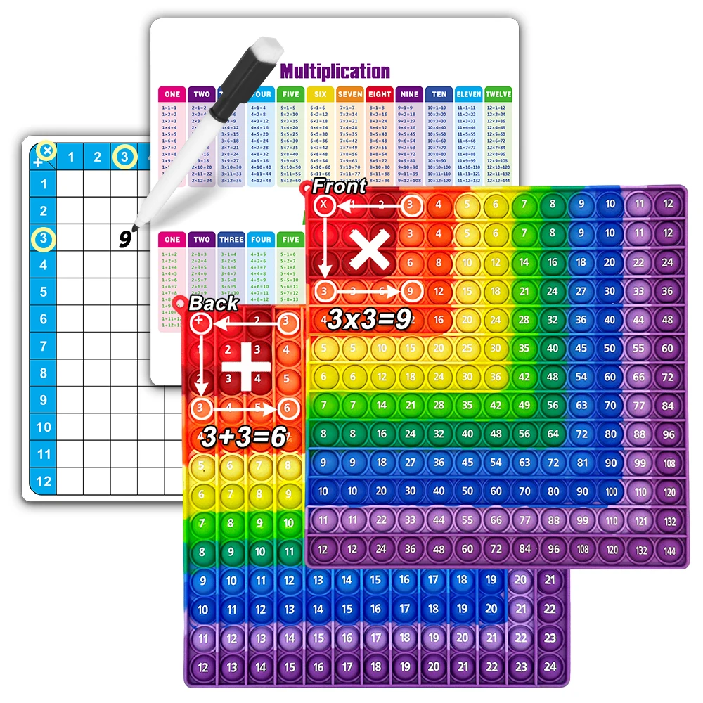 12*12&12+12 إضافة الضرب ألعاب الرياضيات ممارسة اللعب بطاقات وقلم قابلة للمسح ، ألعاب تعليمية مونتيسوري للأطفال
