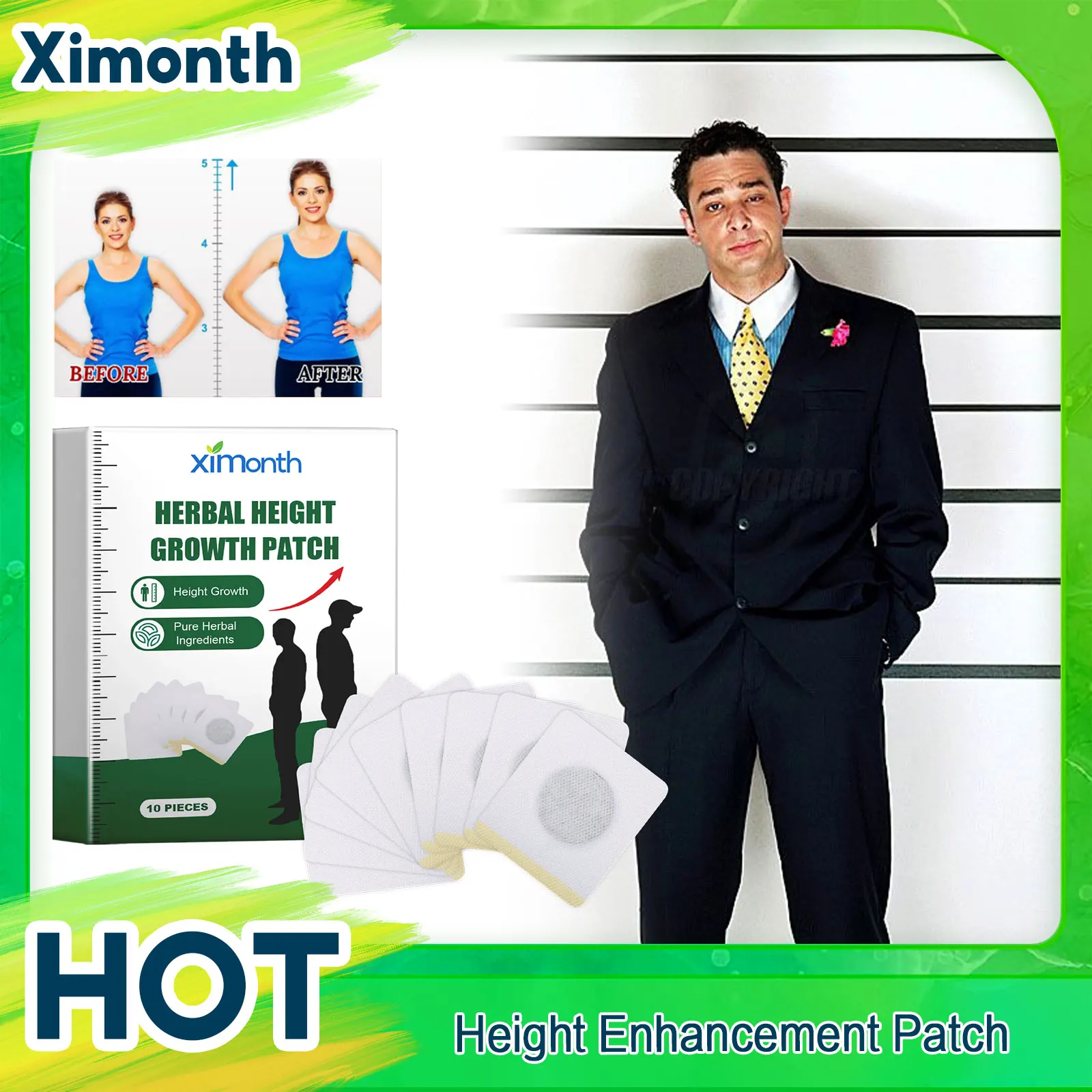 Height Enhancement Patch Body Grow Taller Promote Bones Growth Improve Height Acupoint Stimulation Height Increase Foot Sticker
