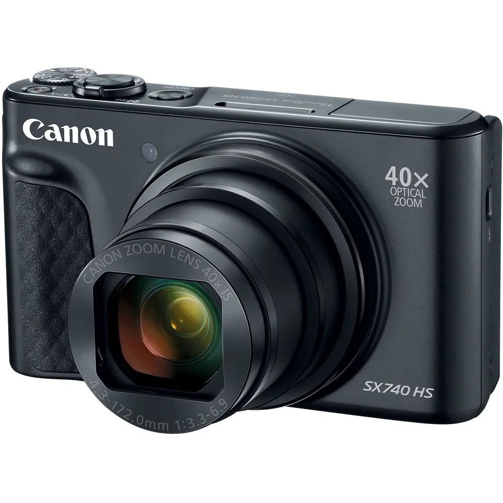 Canon PowerShot SX740 HS Compact Digital Camera, 40x Optical Zoom, 4K UHD Video, Black, International Version