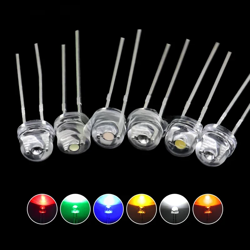 50szt 5mm Słomkowy kapelusz LED Super jasny biały 0.3W 0.5W 0.75W Mocna dioda elektroluminescencyjna Czerwony Żółty Zielony Niebieski Ciepły biały Pomarańczowy — zdjęcie 2