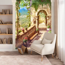 Corridor Scenery Wall Hanging Landscape Tapestry Sea Beach Wall Cloth Beach Mat Flower Blanket Home Decoration