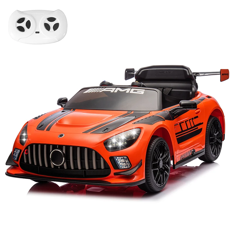 Coche de juguete de 12V con licencia AMG GT3, vehículo eléctrico para niños, coche de paseo con batería para niños, regalos con música de Control remoto