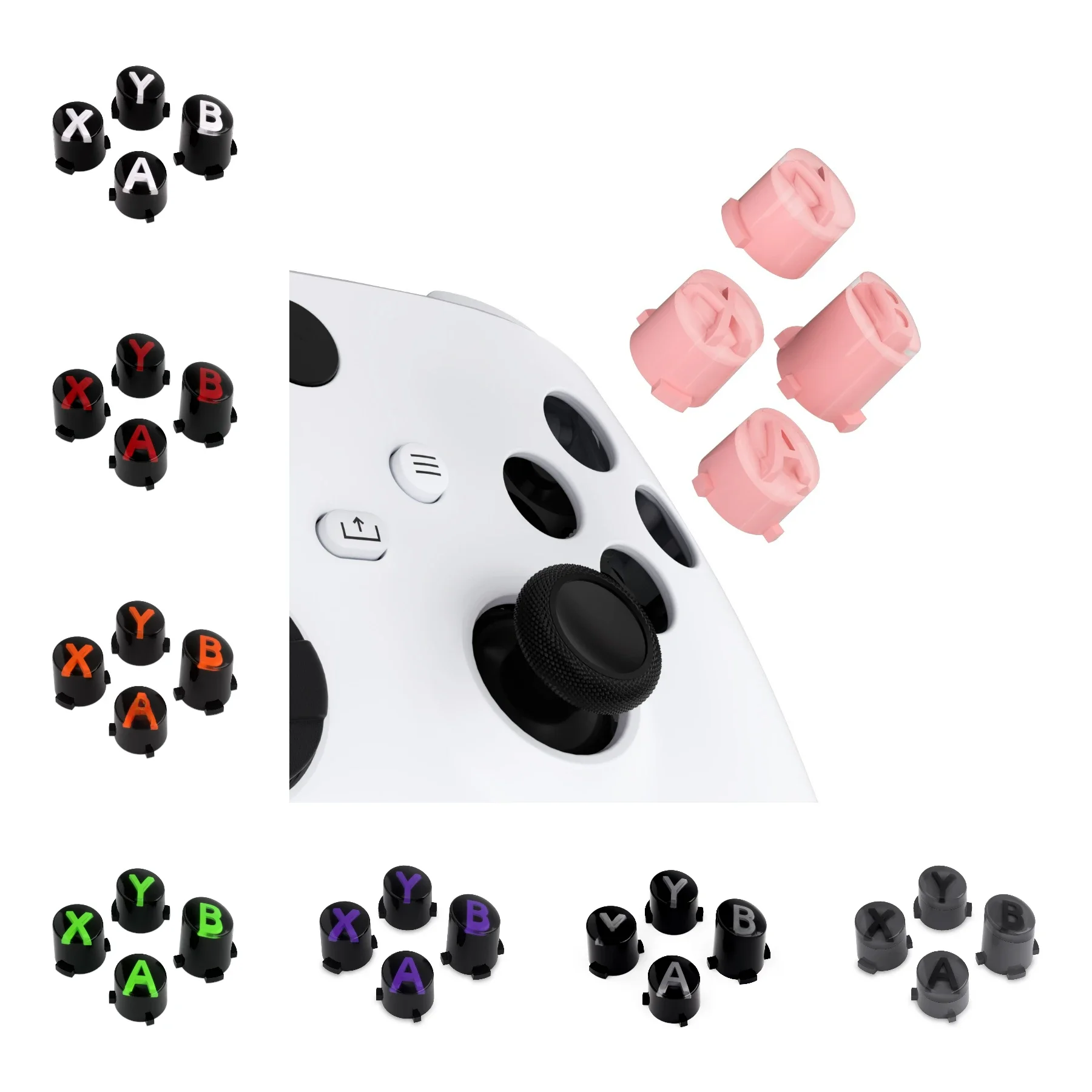 eXtremeRate Wymienne przyciski ABXY Trójkolorowe klasyczne symbole do kontrolera bezprzewodowego Xbox Core, Xbox One S/X, Elite V1/V2 — zdjęcie produktu 7