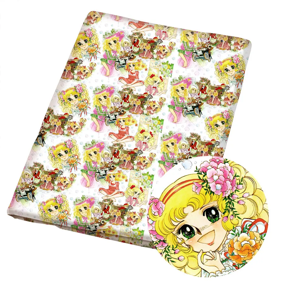 Cartoon candy Polyester-Katoenen Stof 140*50 Cm Met De Hand Genaaid Patchwork Gewatteerde Babyjurktas Thuis Bedlaken Stof