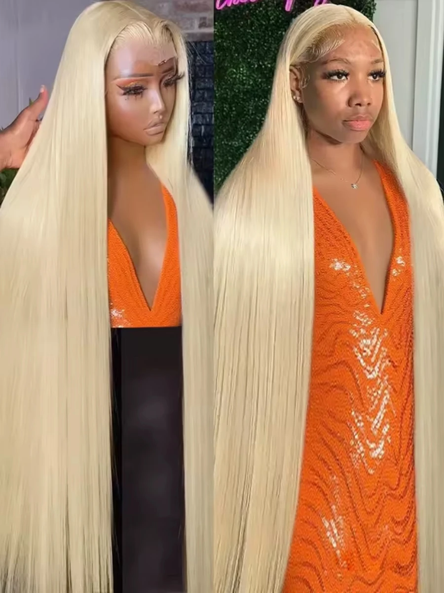 32 بوصة 613 13x4 الدانتيل شعر مستعار أمامي شعر الإنسان ، أشقر مستقيم الدانتيل الجبهة الباروكات شعر الإنسان قبل قطعها 200 الكثافة 613 13x4 HD Transp #1