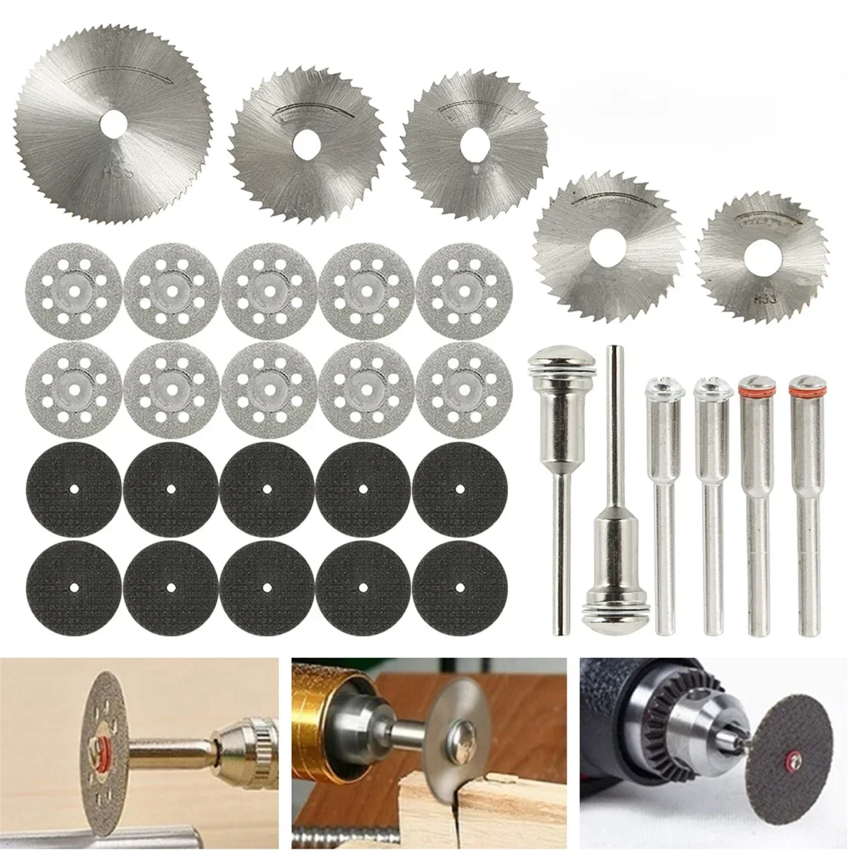 32/31 pçs mini lâmina de serra circular disco de corte de metal ferramentas rotativas para dremel