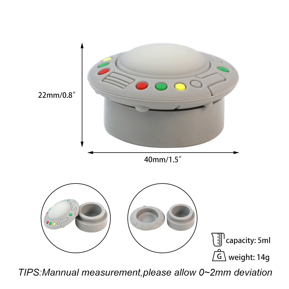 3 PCS 5 ml UFO Design Silicone Empty Cosmetic Jar Travel Face Cream Liquid Ointment Container  Non-stick Oil Wax Storage