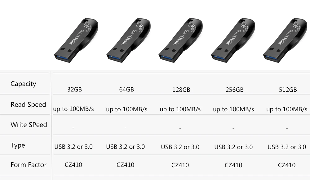 Sandisk USB 3.0 또는 3.2 펜 드라이브, USB 플래시 스틱 디스크 온 키 메모리, 512GB, 256GB, 128 GB, 64GB, 32GB, 128 GB