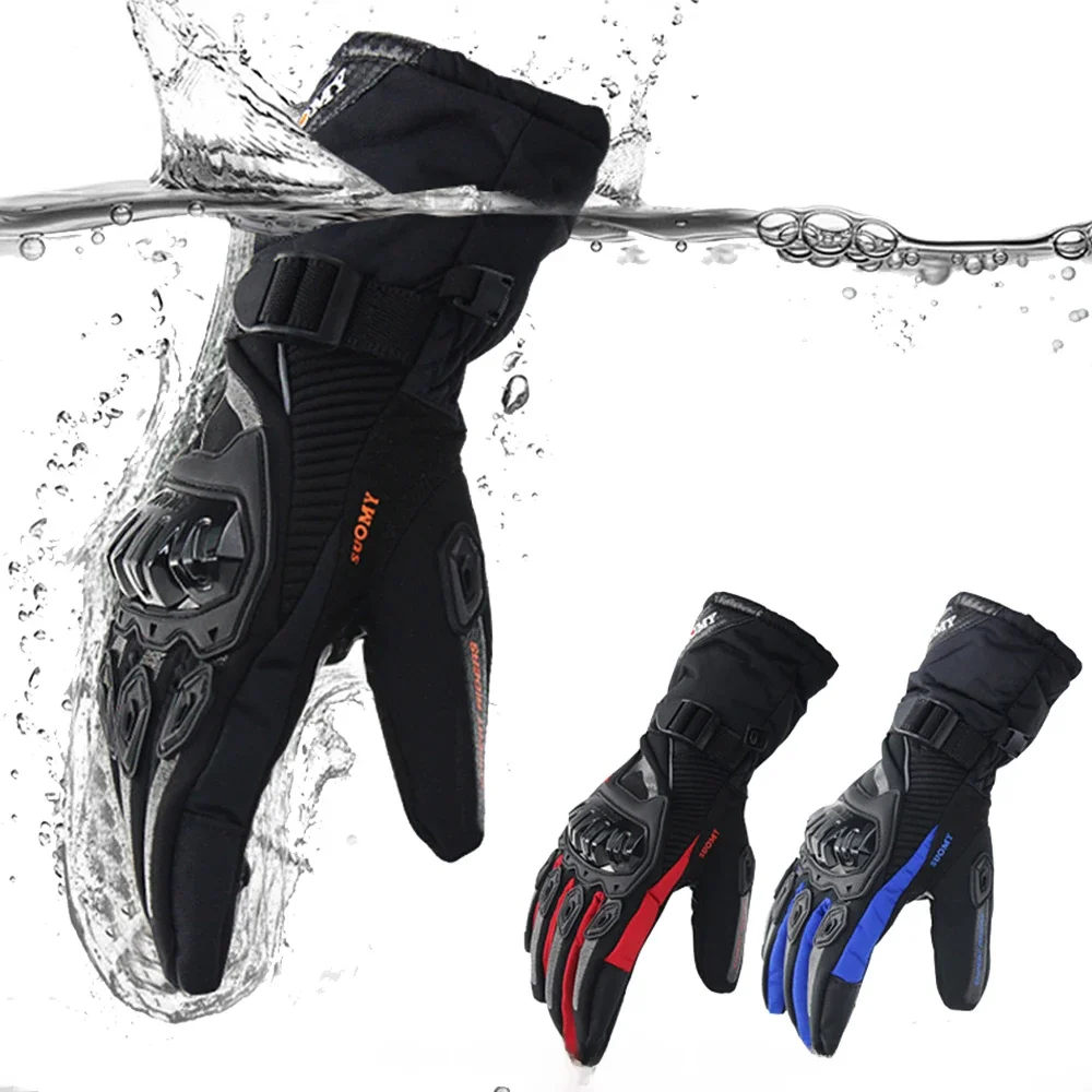 Inverno luvas da motocicleta à prova dwaterproof água gant moto quente dos homens dedo cheio moto