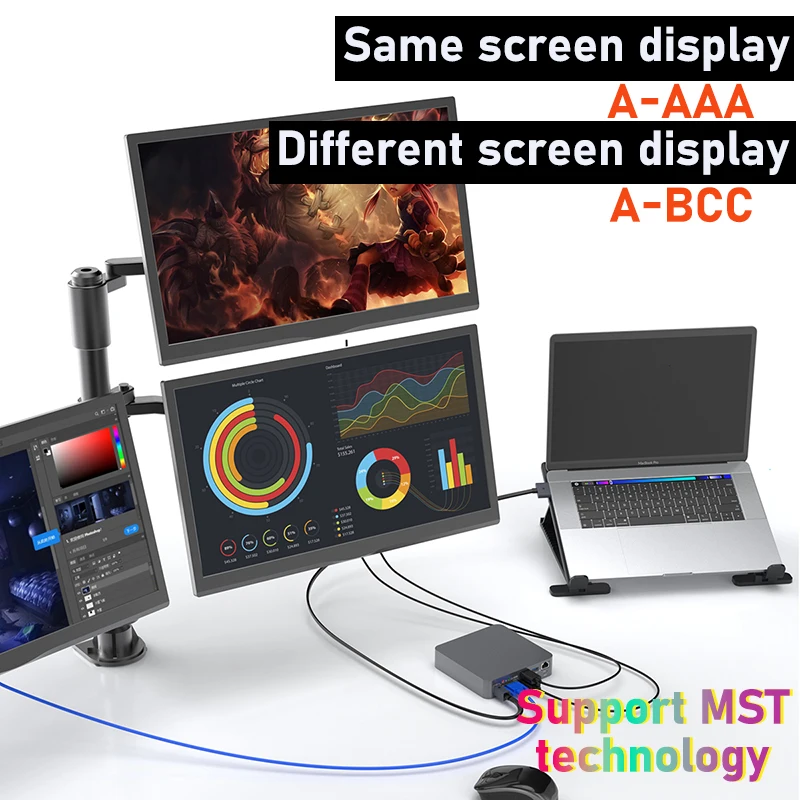 Imagem -03 - Dual Tipo-c Hub Usb c Docking Station 2x Hdmi para Acessórios de Laptop Macbook Pro Air Mac Mini Satechi Thunderbolt Dock 18 em