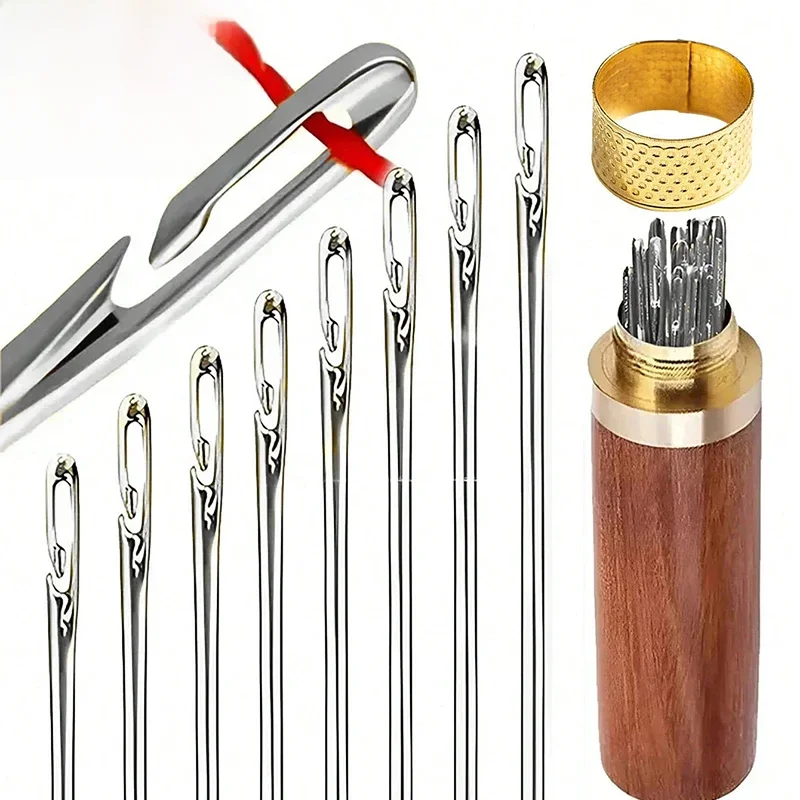 Agulha De Costura De Aço Inoxidável, Agulha De Rosqueamento Automático Rápido, Pinos De Costura, DIY