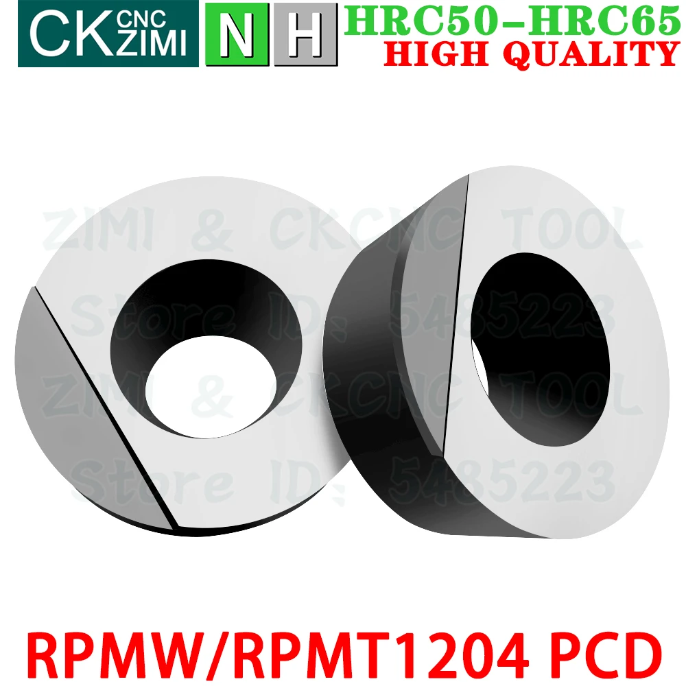 RPMW1204 PCD RPMT1204 PCD Diamond Inserts Milling Inserts Tools CNC Metal Lathe Indexable Tools RPMW RPMT 12 for Copper Aluminum